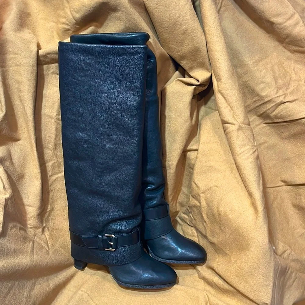 Gorgeous Theory Wiley Black Leather Boots Sz 41 - Picture 1 of 6